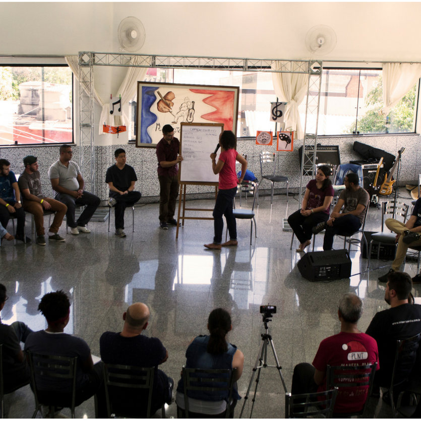 Foto de um workshop no Congresso dos Artistas
