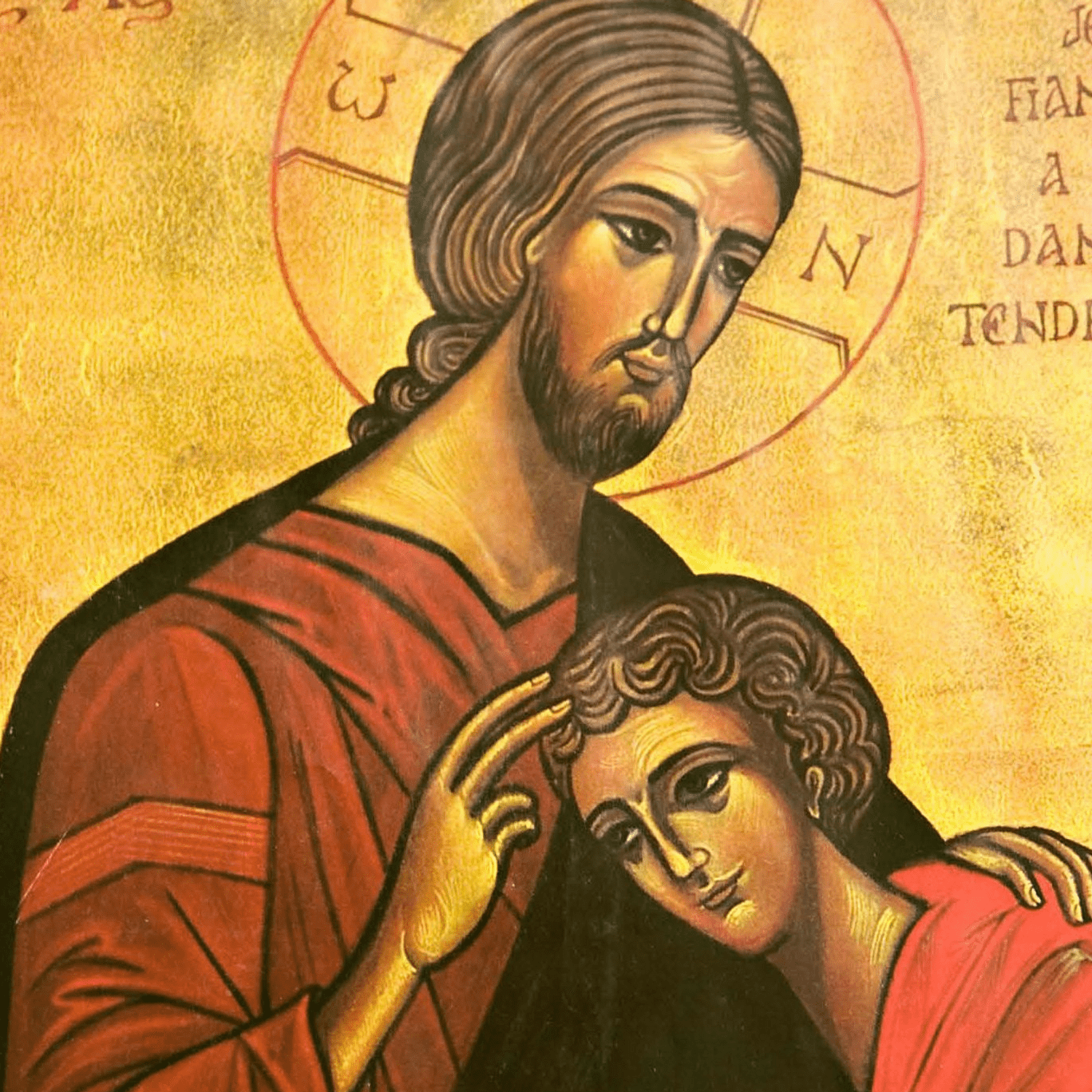 Ícone do Apóstolo São João encostado no peito de Jesus