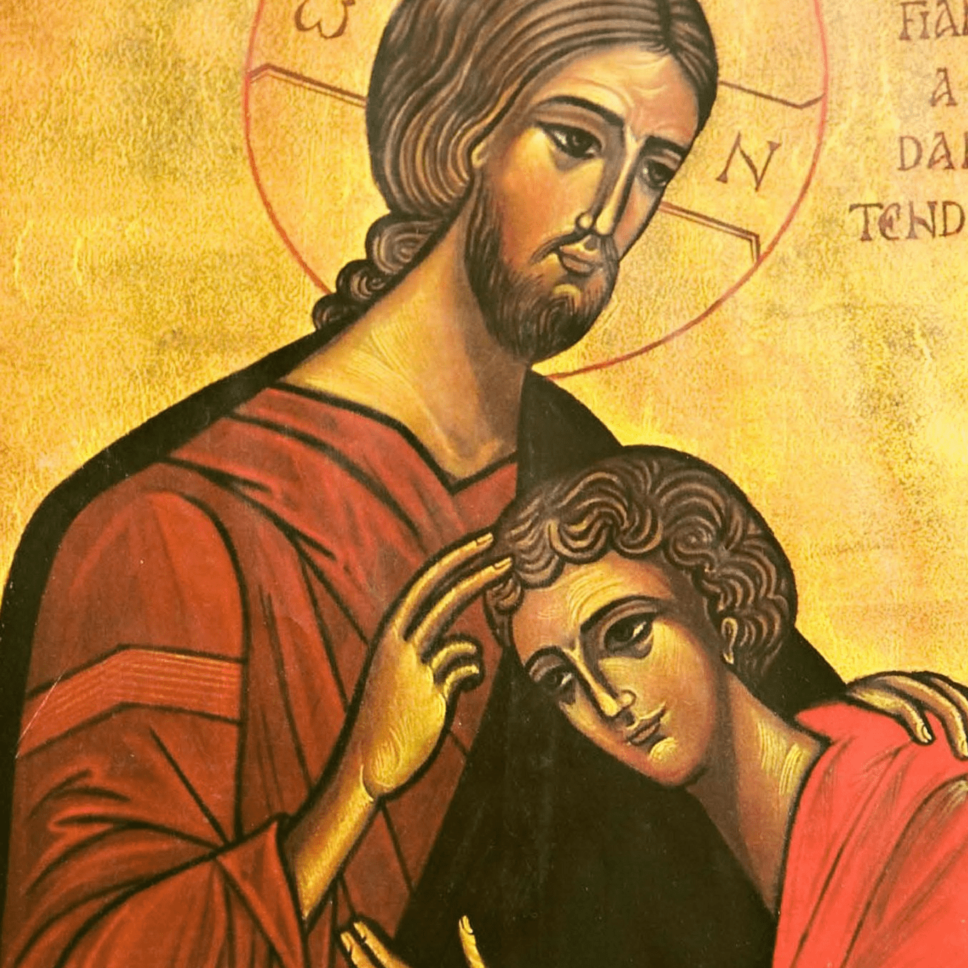 Ícone de São João Apostolo reclinado no peito de Jesus