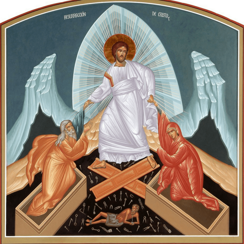 Ícone de Jesus resgatando Adão e Eva da morte