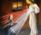 Imagem de Santa Faustina diante de Jesus Misericordioso