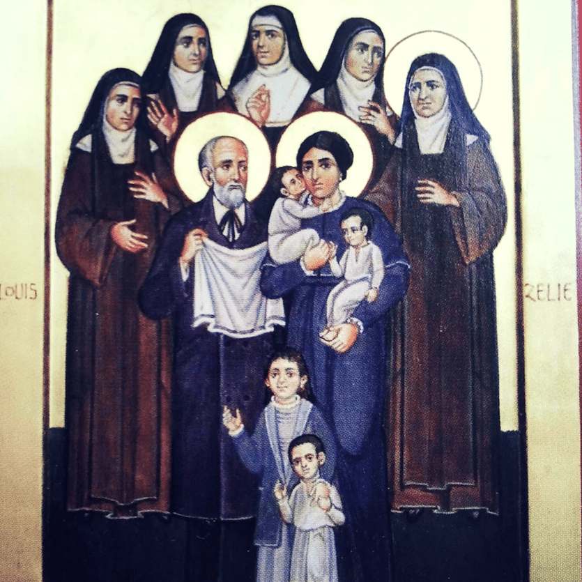 ícone da família de Santa Zélia e Santo Luís