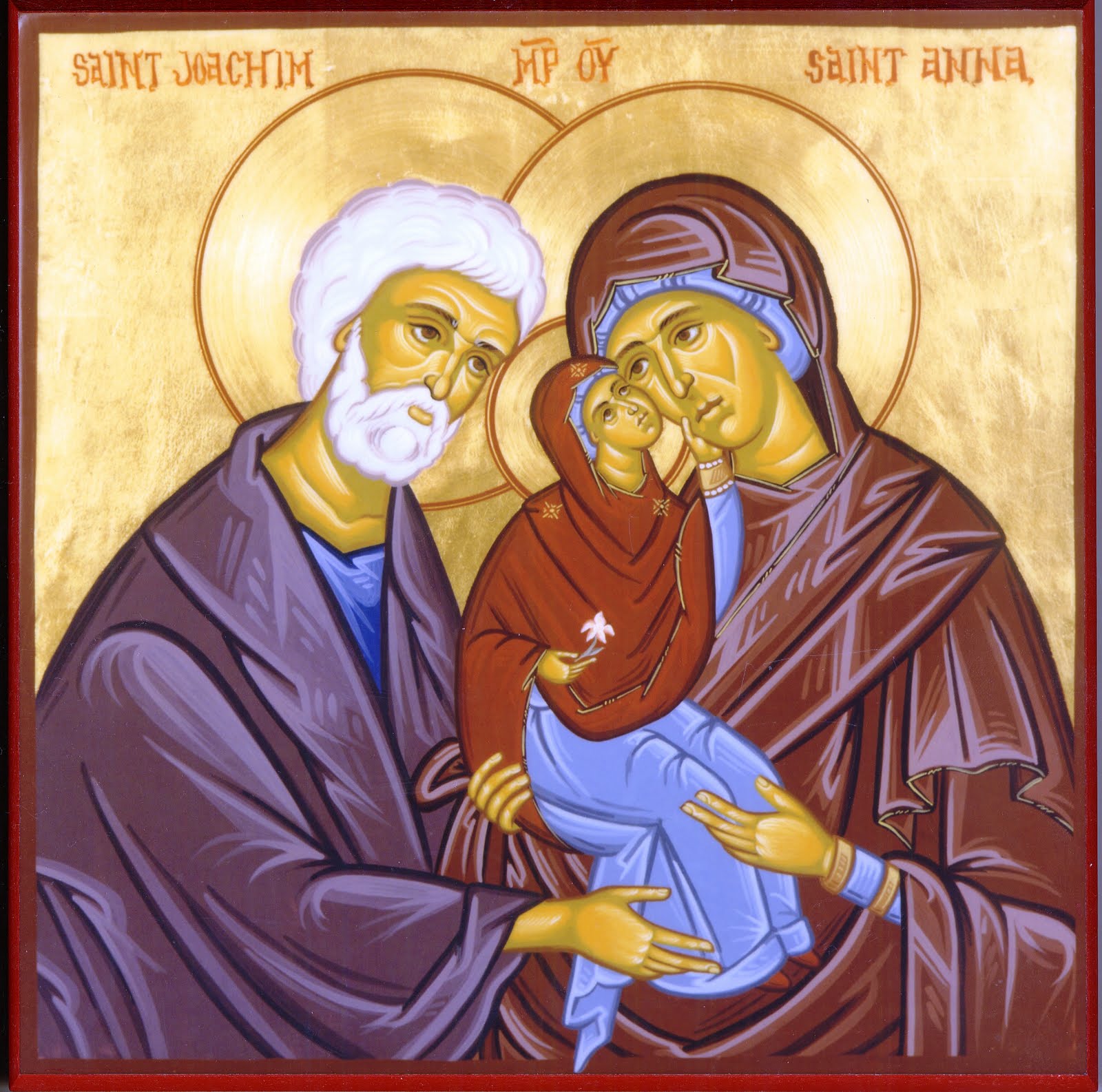 Ícone de Maria Menina com São Joaquim e Santa Ana