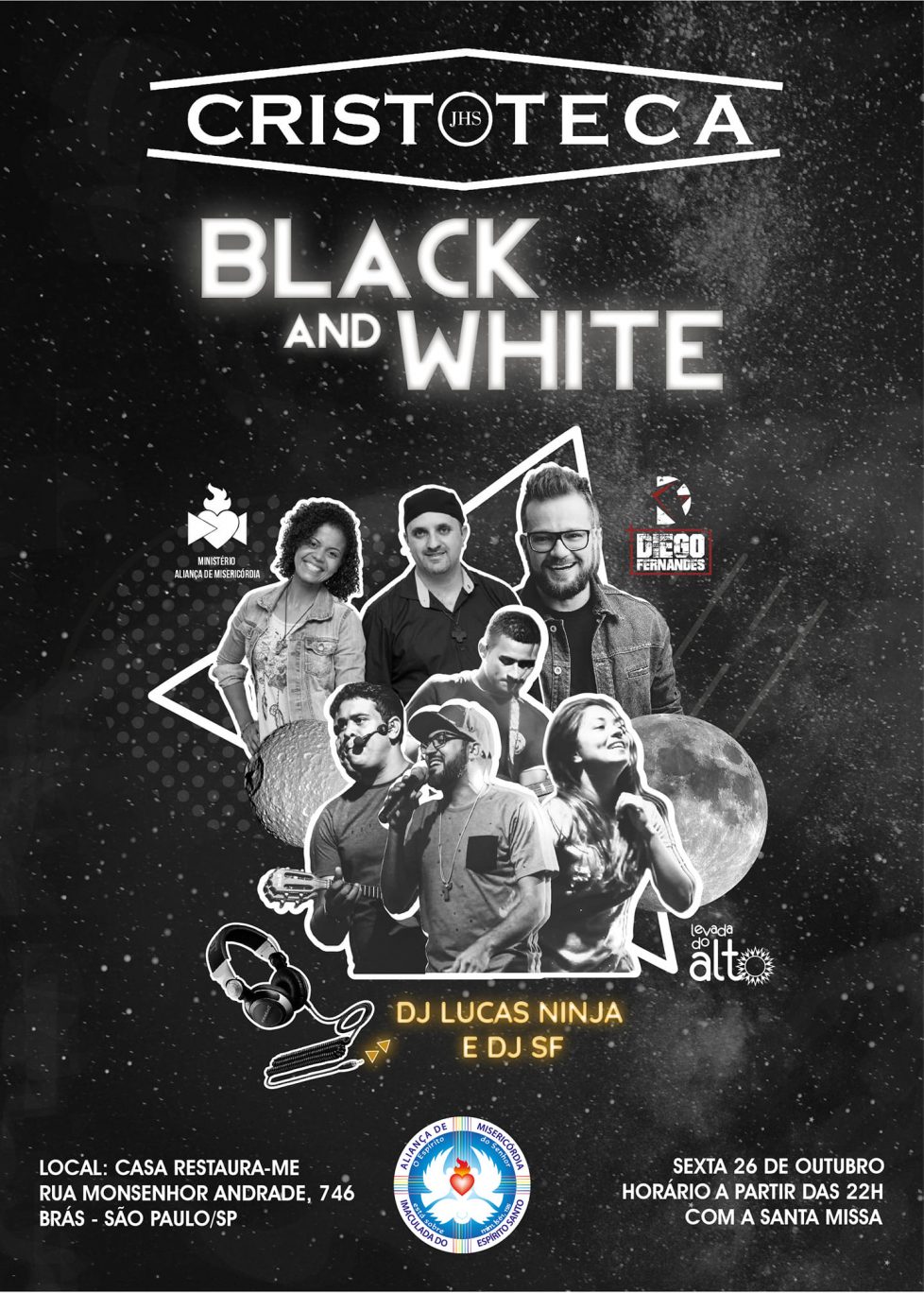 banner da Cristoteca Black and White