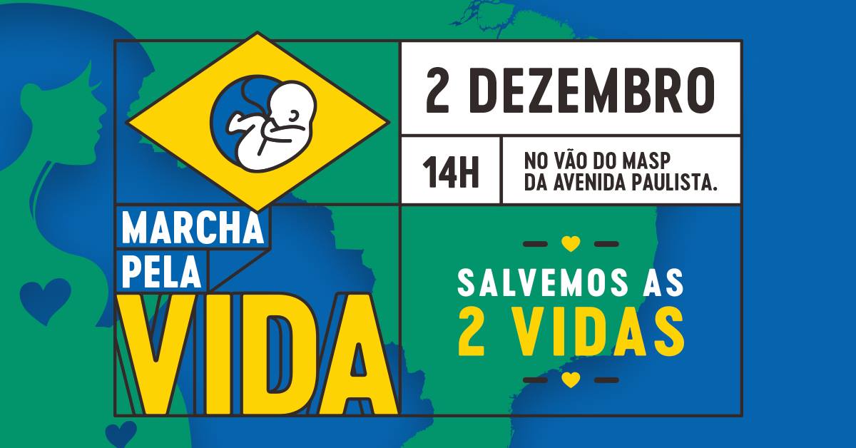 Banner da Marcha pela Vida no Brasil