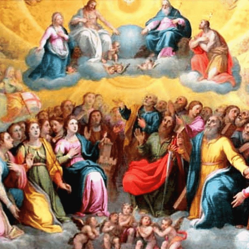 Todos os santos ao redor do trono de Deus