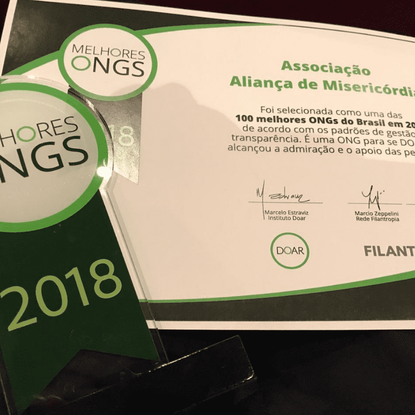 Certificado Melhores ONGs 2018