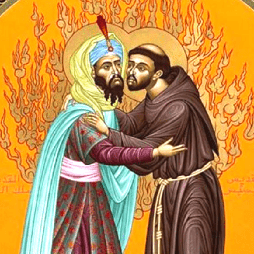 Ícone de São Francisco abraça o Sultão
