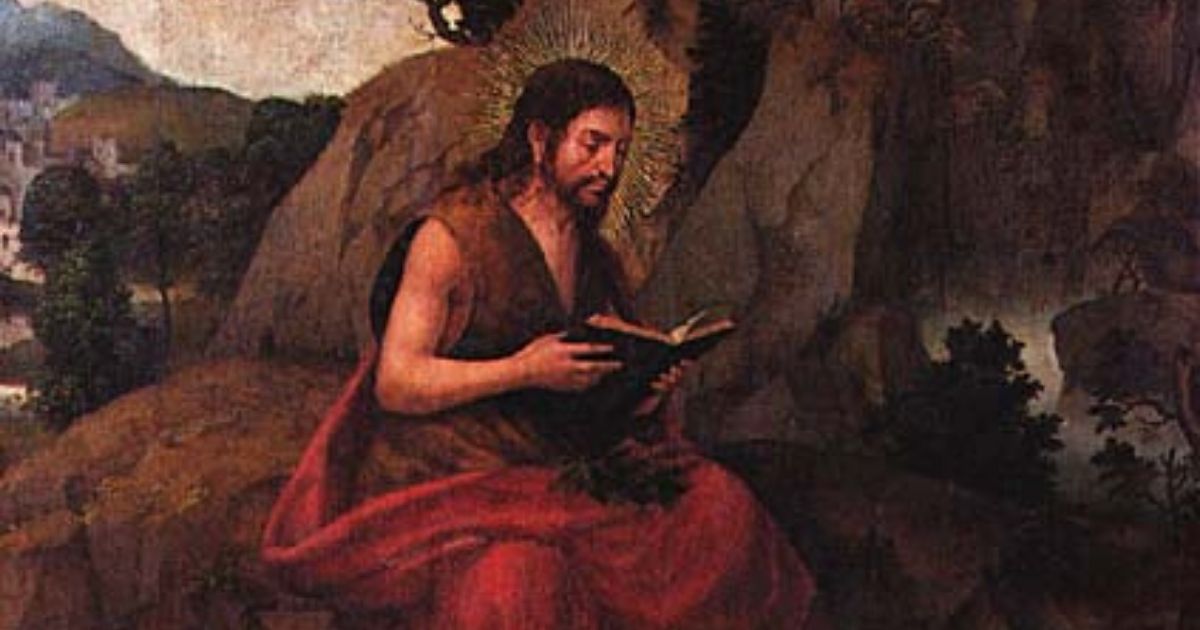 Ícone de São João Batista no deserto.