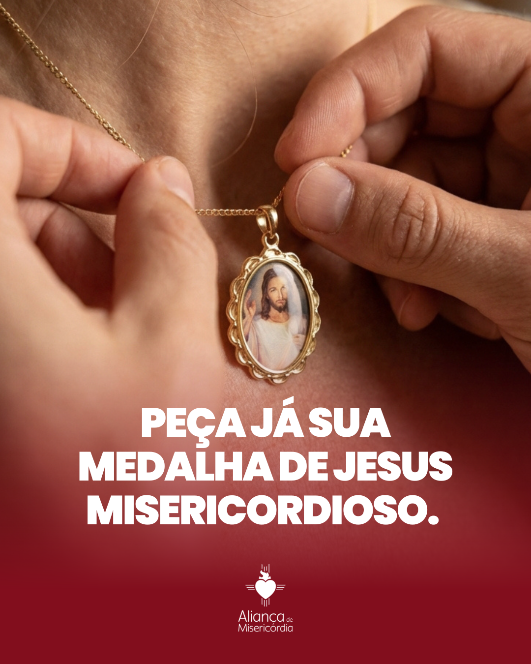 Receba gratuitamente a Medalha de Jesus Misericordioso: