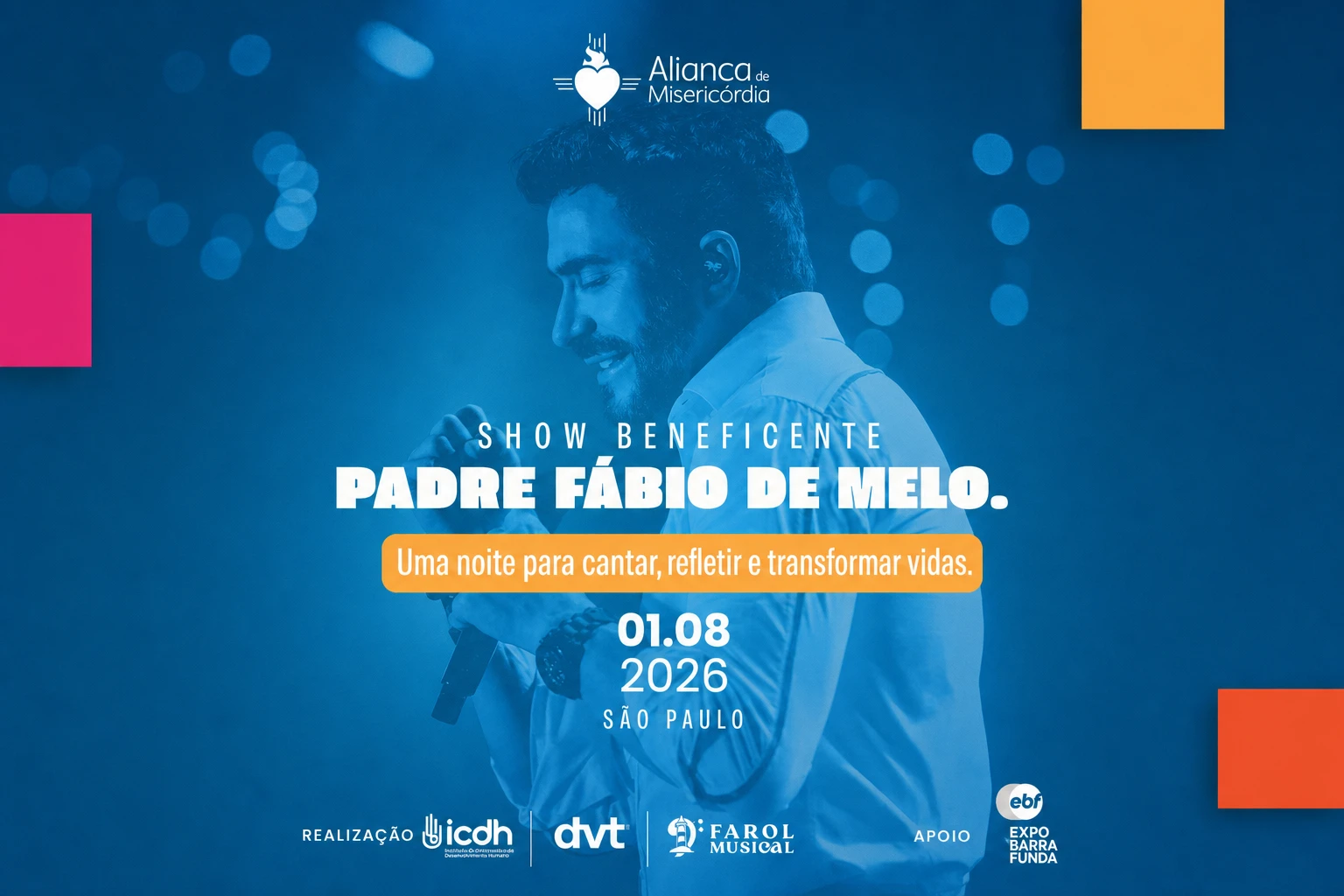 Padre Fábio de Melo fará show beneficente da Aliança de Misericórdia em São Paulo